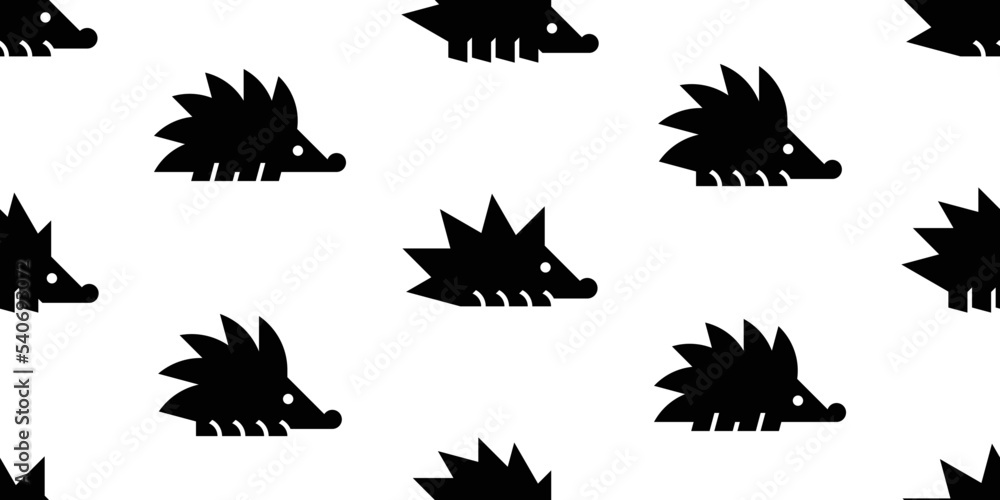 Poster Seamless pattern with Hedgehogs. isolated on white background
