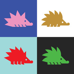 Set of Hedgehog, Hedgehog Logo. Icon design. Template elements
