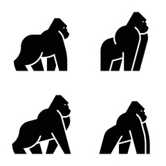 Set of Gorilla, Gorilla Logo. Icon design. Template elements © Nataliia