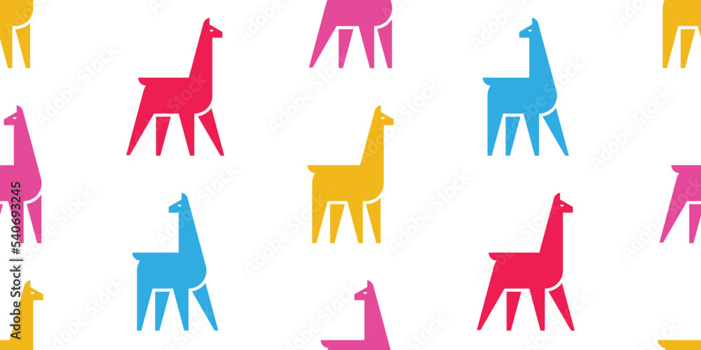 Poster seamless pattern with llamas. isolated on white background