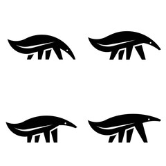 Set of Anteater, Anteater Logo. Icon design. Template elements