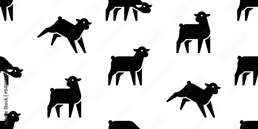 Poster seamless pattern with lambs. isolated on white background