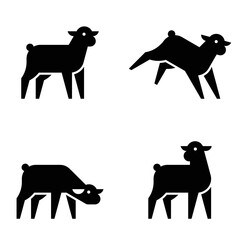 Set of Lamb, Lamb Logo. Icon design. Template elements © Nataliia