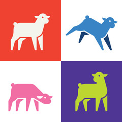 Set of Lamb, Lamb Logo. Icon design. Template elements
