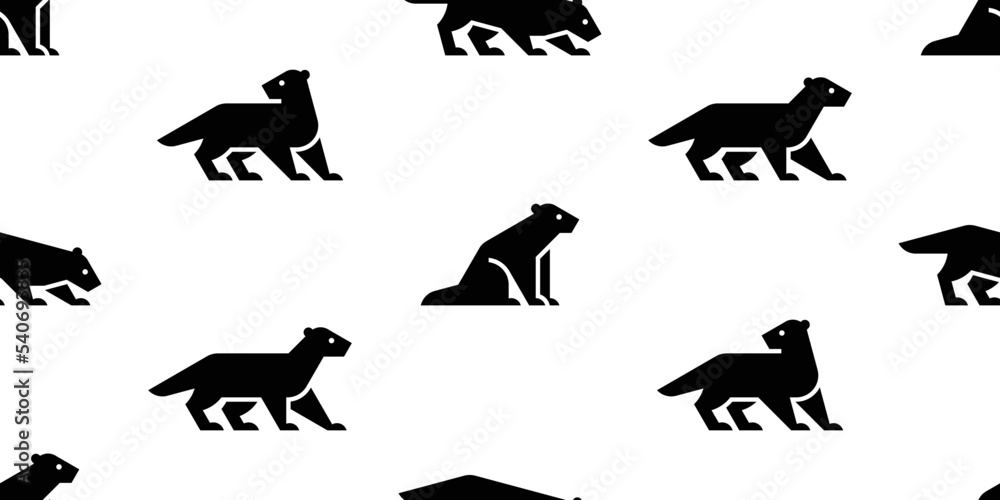 Poster seamless pattern with minks. isolated on white background