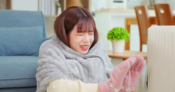 woman feel cold at home