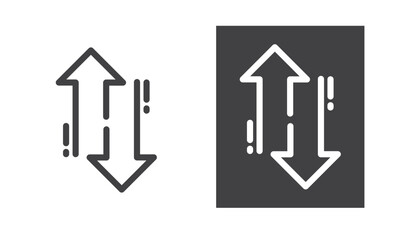 Two arrows in opposite directions, icon, vector.