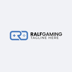 letter r gaming logo, logo is a combination mark logo that includes the Gameboy icon plus gaming keys and letter r