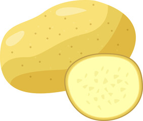 Illustration potato fruit vegetable flat design.