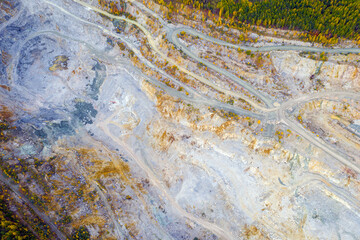 Open pit mining and processing plant for crushed stone