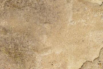 Old brown cement wall with decay. Vintage background