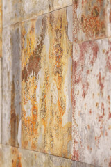 Slate stone wall tiles with vintage texture closeup