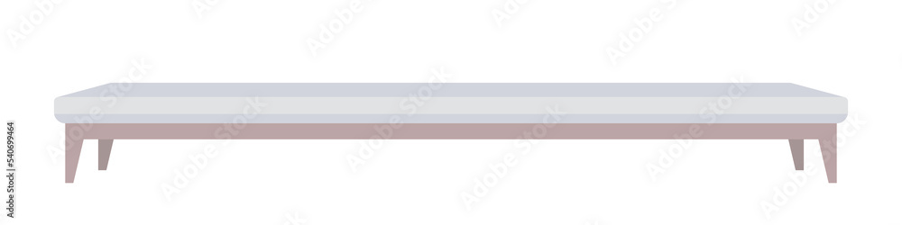Aufkleber long bench semi flat color vector object. equipment for gym and locker room. editable element. full 
