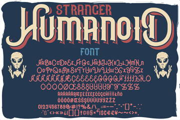 Obraz premium Stranger humanoid font with aliens