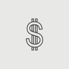 Dollars vector icon illustration sign