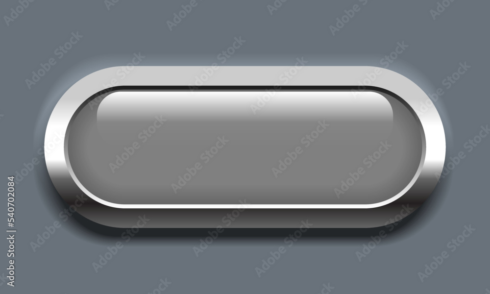 Poster bold, glossy button. oval button in chrome frames