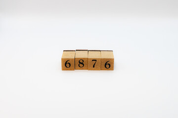 木ブロック　数字　ナンバー　Number　6876