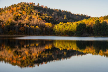 lake reflection autumn in the mountains