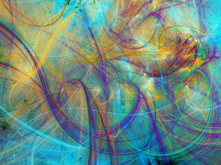 blue and purple abstract fractal background 3d rendering illustration