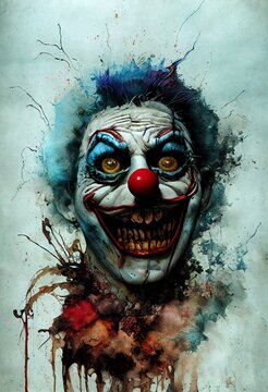 Evil horror clown portrait