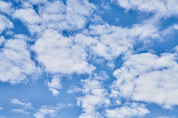 Beatiful blue sky with clouds on a sunny day