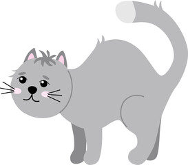  Cute cartoon grey cat
