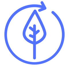 eco ecology green leaf recycle line icon