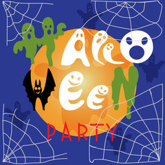 Poster, poster, Halloween party announcement, hand-drawn decorated in a fantastic style, vector