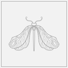Art nouveau style dragonfly insect basic element. 1920-1930 years vintage design. Symbol motif design.