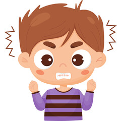 Emotion. Boys face. anger