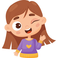 Playful face of  girl. Emotion