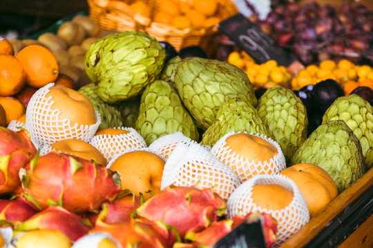Variety of fruits at farmer's market