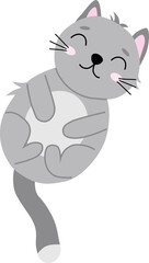  Cute cartoon grey cat