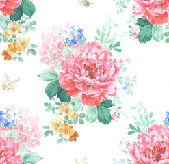 Classic Popular Flower Seamless pattern background.Perfect for wallpaper, fabric design, wrapping paper, surface textures, digital paper.
