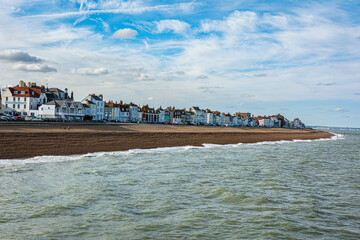 Fototapeta na wymiar Deal view from the beach, Kent, England, UK 