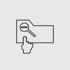 Folder search vector icon illustration sign