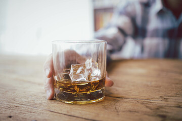 Say No. Stop Drinking Alcohol. Refuse Glass of Whisky and no drive concept.