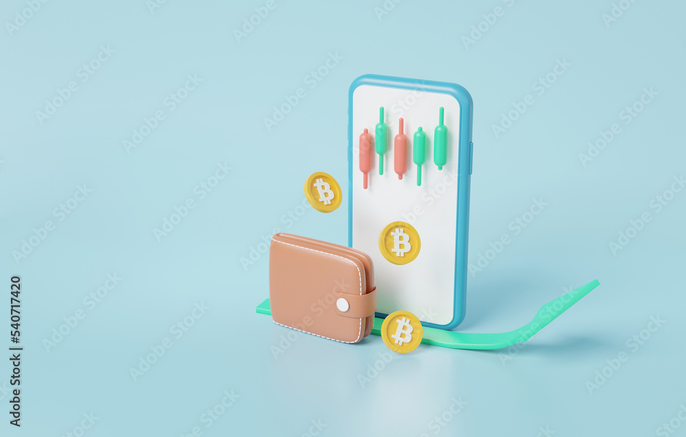 Poster electronic wallet isometric cryptocurrency trading btc or bitcoin on app mobile and data information