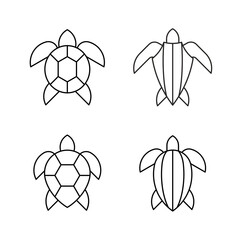 Obraz premium Set of Sea Turtle, Sea Turtle Logo. Icon design. Template elements