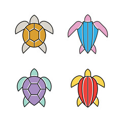 Set of Sea Turtle, Sea Turtle Logo. Icon design. Template elements
