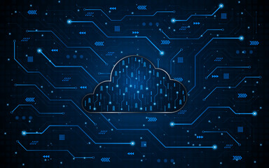 Abstract cloud technology circuit board. Large data center concept. modern cloud storage technology innovation concept background	