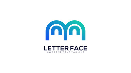Obraz premium letter m face vector template logo design 
