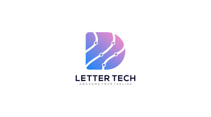 
Initial Letter D Digital Logo Design Template
