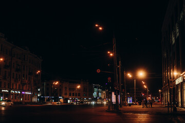 Fototapeta na wymiar evening city