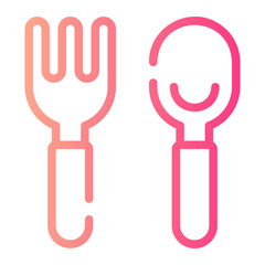 baby cutlery gradient icon