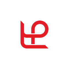 letter tp linked overlapping line logo vector