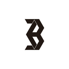 letter b abstract geometric arrow uppercase logo vector