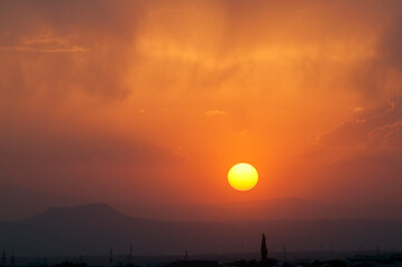 beautiful sunset over the valley