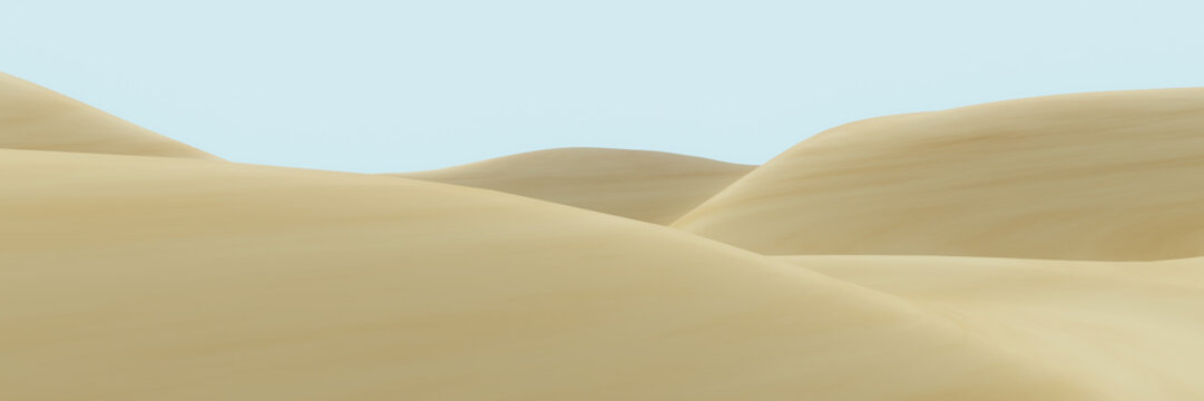 3D rendered brown desert Terrain. Sand dune.