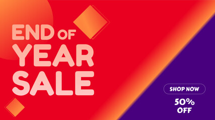 END YEAR SALE BANNER DESIGN.COLORFUL GRADIENT BACKGROUND VECTOR